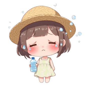 熱中症になりかけている少女